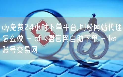 dy免费24小时下单平台,刷粉网站代理怎