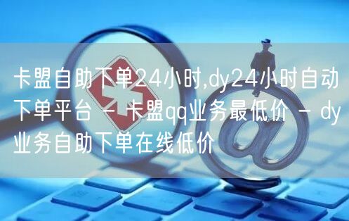 卡盟自助下单24小时,dy24小时自动下