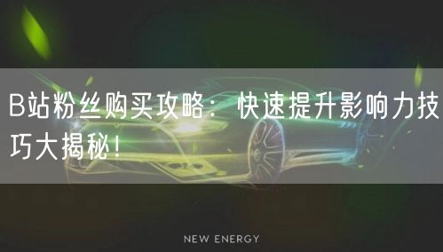B站粉丝购买攻略：快速提升影响力技巧大揭