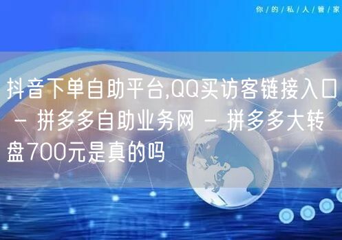 抖音下单自助平台,QQ买访客链接入口 -