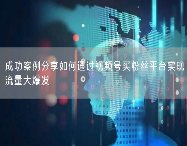 成功案例分享如何通过视频号买粉丝平台实现