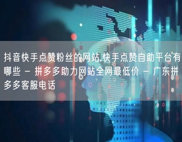 抖音快手点赞粉丝的网站,快手点赞自助平台
