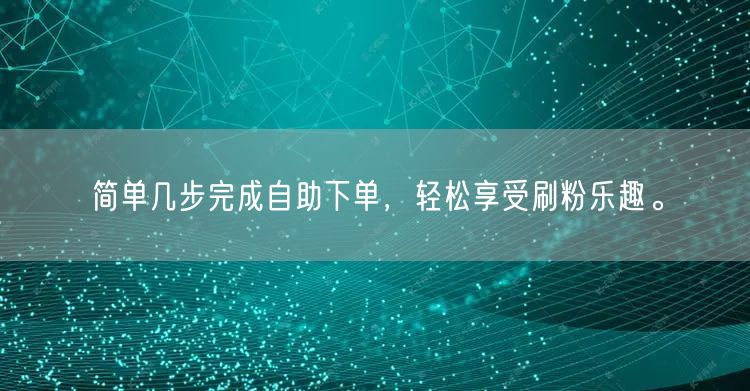 简单几步完成自助下单，轻松享受刷粉乐趣。