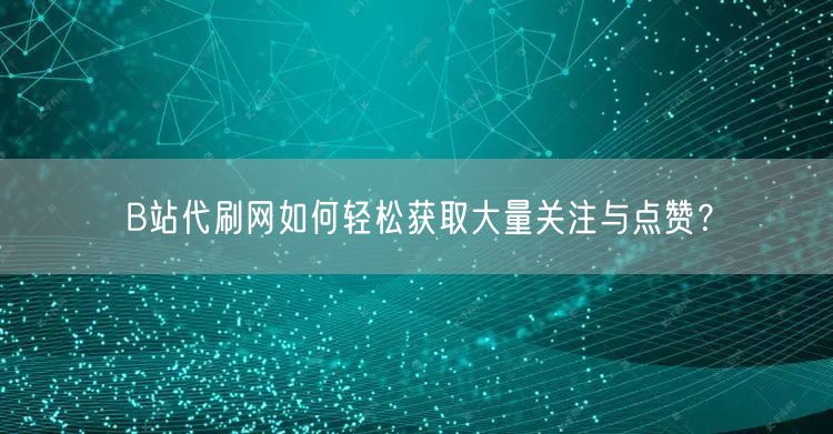 B站代刷网如何轻松获取大量关注与点赞？