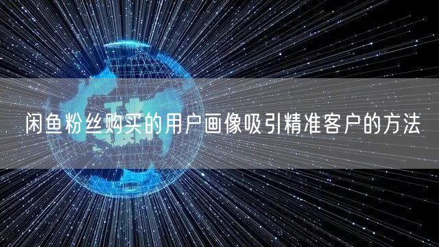 闲鱼粉丝购买的用户画像吸引精准客户的方法