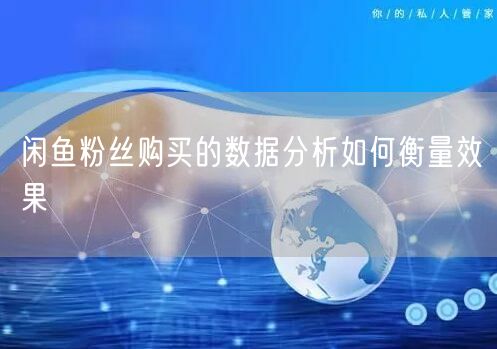 闲鱼粉丝购买的数据分析如何衡量效果
