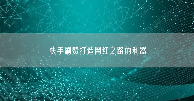 快手刷赞打造网红之路的利器