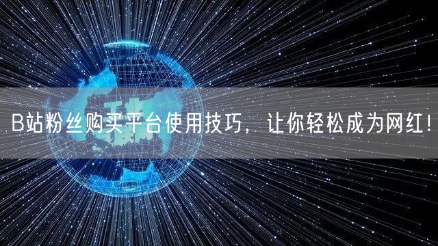 B站粉丝购买平台使用技巧，让你轻松成为网