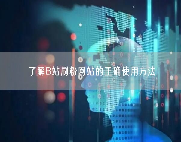 了解B站刷粉网站的正确使用方法