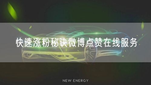 快速涨粉秘诀微博点赞在线服务