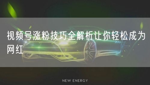 视频号涨粉技巧全解析让你轻松成为网红