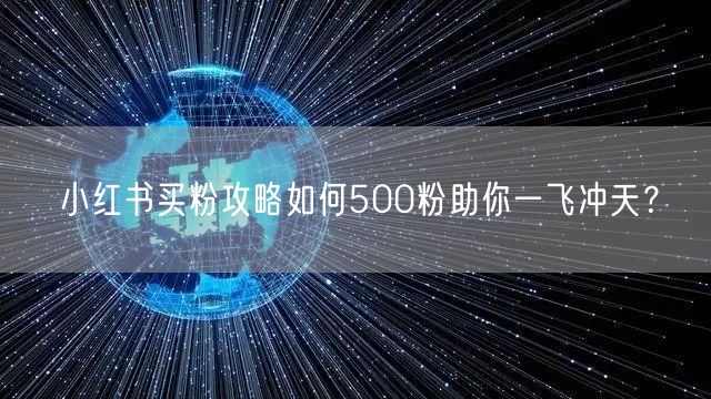 小红书买粉攻略如何500粉助你一飞冲天？