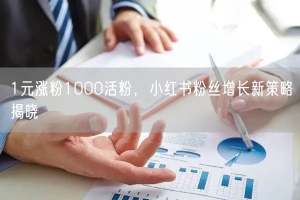 1元涨粉1000活粉，小红书粉丝增长新策