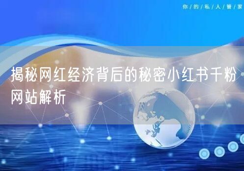揭秘网红经济背后的秘密小红书千粉网站解析