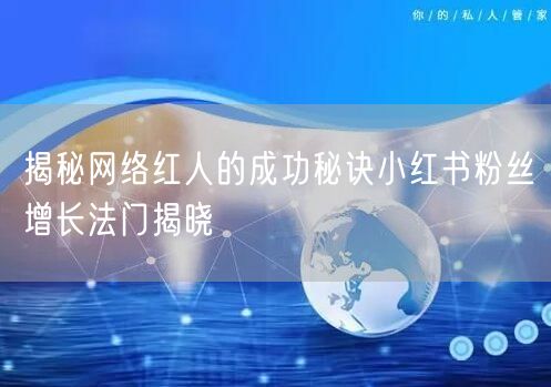 揭秘网络红人的成功秘诀小红书粉丝增长法门