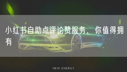 小红书自助点评论赞服务，你值得拥有